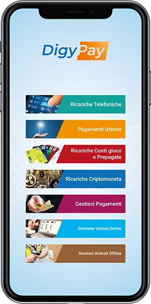 App DigyPay su smartphone