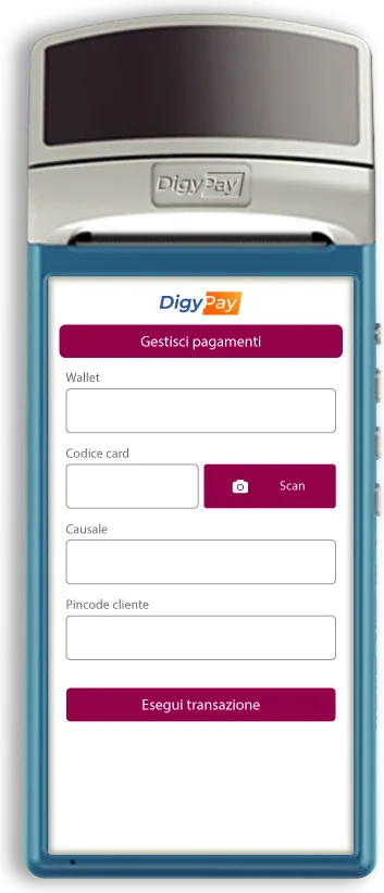 Schermata DIGYPOS: Gestisci i tuoi pagamenti